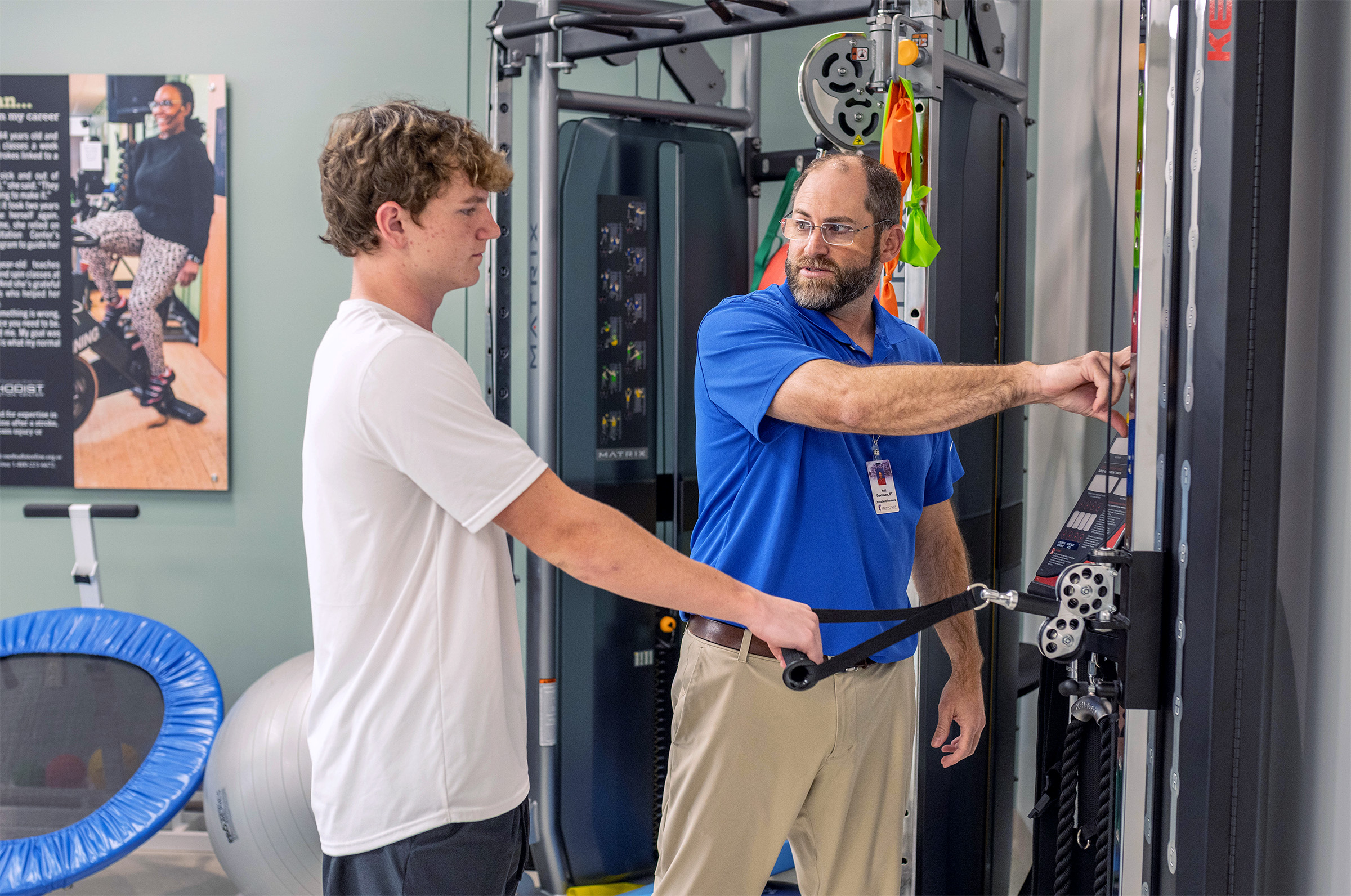 Therapist works with a young patient