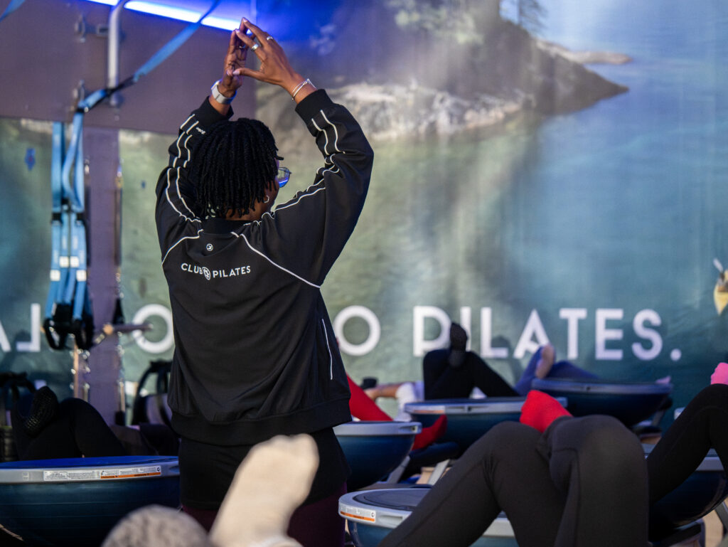 Faith Martin teaching at Club Pilates